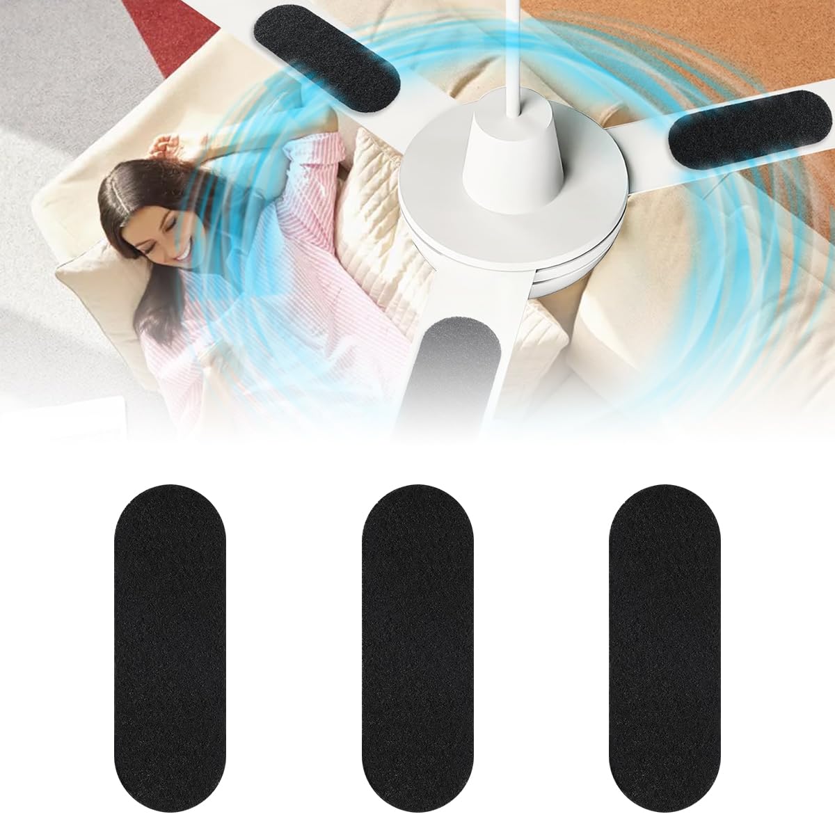 HASTHIP 3Pcs Ceiling Fan Filters for Blades - 25cmx9cm Activated Carbon Air Filter Pads, Ceiling Fan Dust Catcher, Charcoal Fan Blade Air Purifier Pads, Ceiling Fan Air Filter for Home & Office HASTHIP 3Pcs Ceiling Fan Filters for Blades - 25cmx9cm Activated Carbon Air Filter Pads, Ceiling Fan Dust Catcher, Charcoal Fan Blade Air Purifier Pads, Ceiling Fan Air Filter for Home & Office